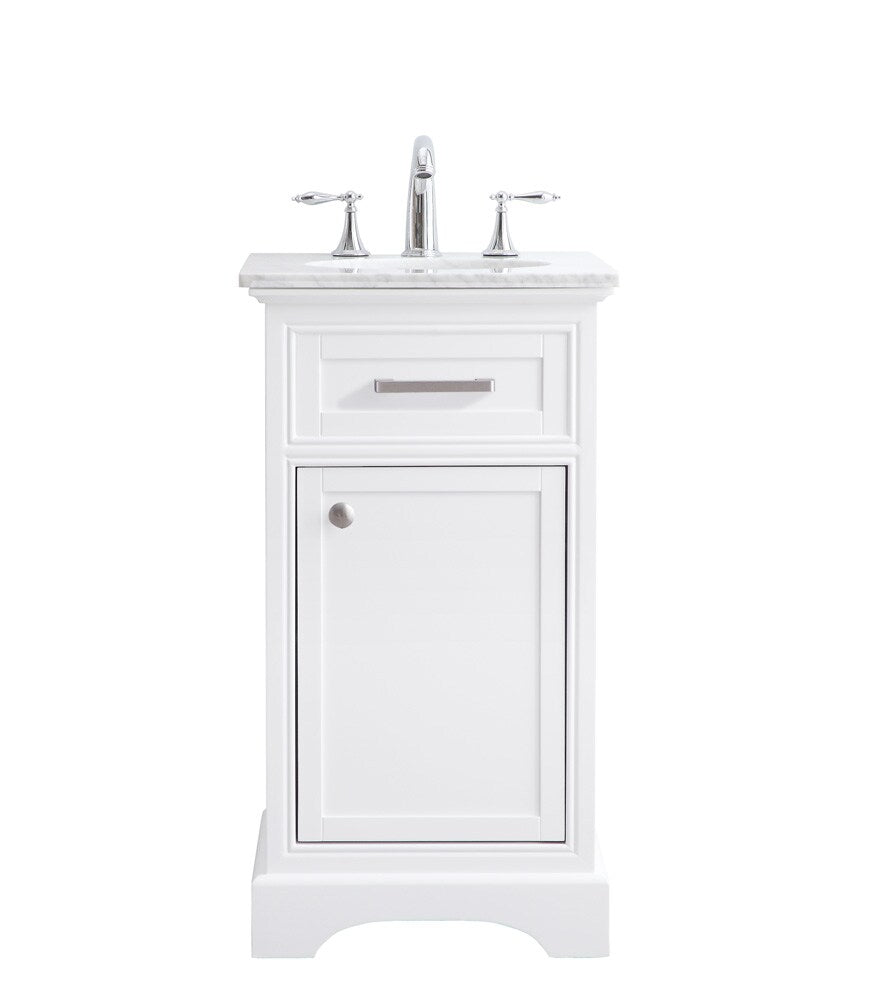 Elegant Furniture & Lighting - Americana 19 in. Single Bathroom Vanity set in white - VF15019WH veiw 1