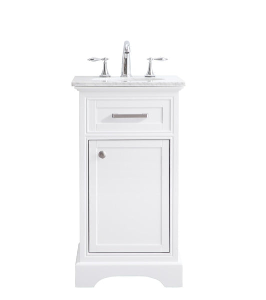Elegant Furniture & Lighting - Americana 19 in. Single Bathroom Vanity set in white - VF15019WH veiw 1