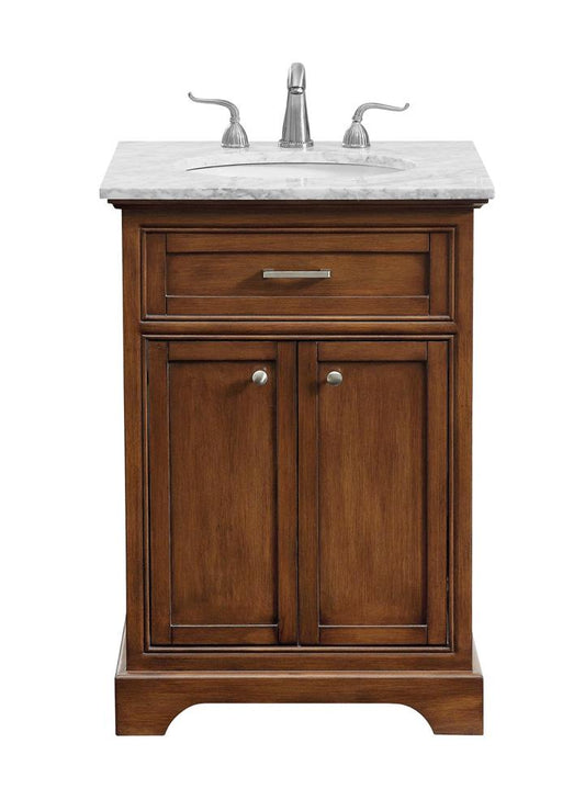 Elegant Furniture & Lighting - Americana 24 In. Single Bathroom Vanity Set In Teak - VF15024TK veiw 1