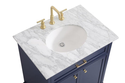 Elegant Furniture & Lighting - Americana 30 inch Single bathroom vanity in Blue - VF15030BL veiw 3