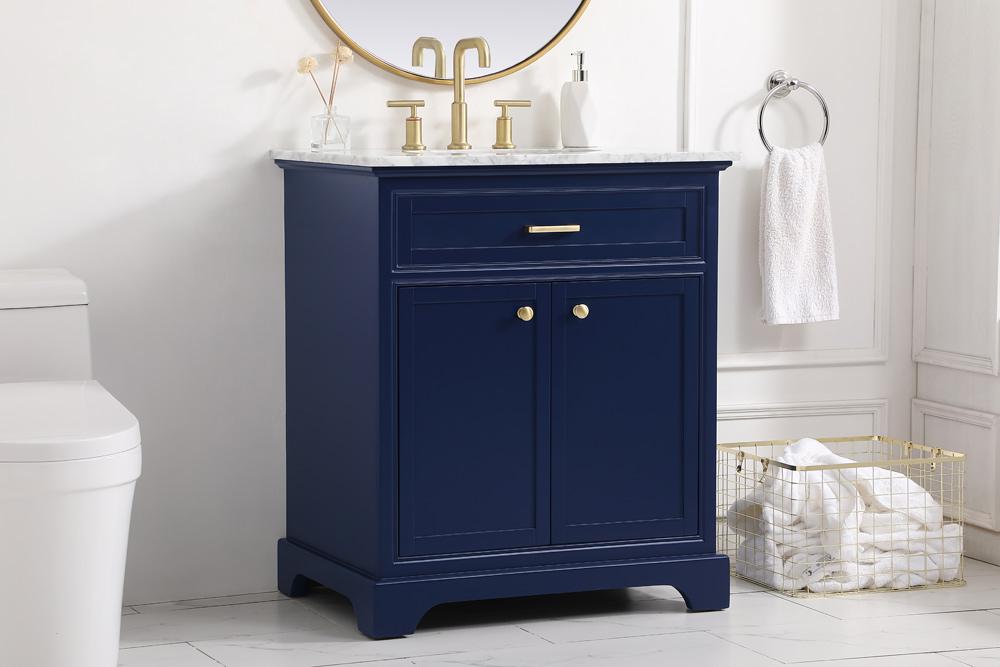 Elegant Furniture & Lighting - Americana 30 inch Single bathroom vanity in Blue - VF15030BL veiw 9