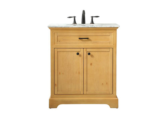 Elegant Furniture & Lighting - Americana 30 inch Single bathroom vanity in natural wood - VF15030NW veiw 1