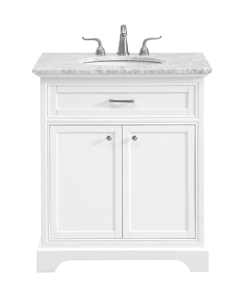 Elegant Furniture & Lighting - Americana 30 In. Single Bathroom Vanity Set In White - VF15030WH veiw 1