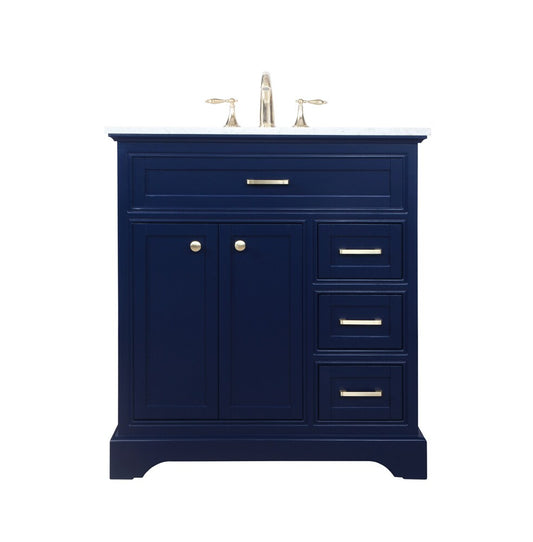 Elegant Furniture & Lighting - Americana 32 inch Single bathroom vanity in Blue - VF15032BL veiw 1