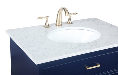 Elegant Furniture & Lighting - Americana 32 inch Single bathroom vanity in Blue - VF15032BL veiw 4