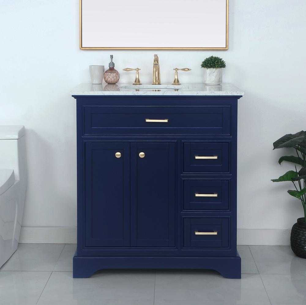 Elegant Furniture & Lighting - Americana 32 inch Single bathroom vanity in Blue - VF15032BL veiw 9