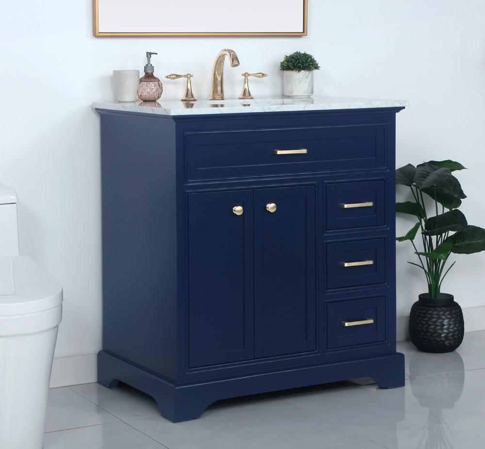 Elegant Furniture & Lighting - Americana 32 inch Single bathroom vanity in Blue - VF15032BL veiw 10