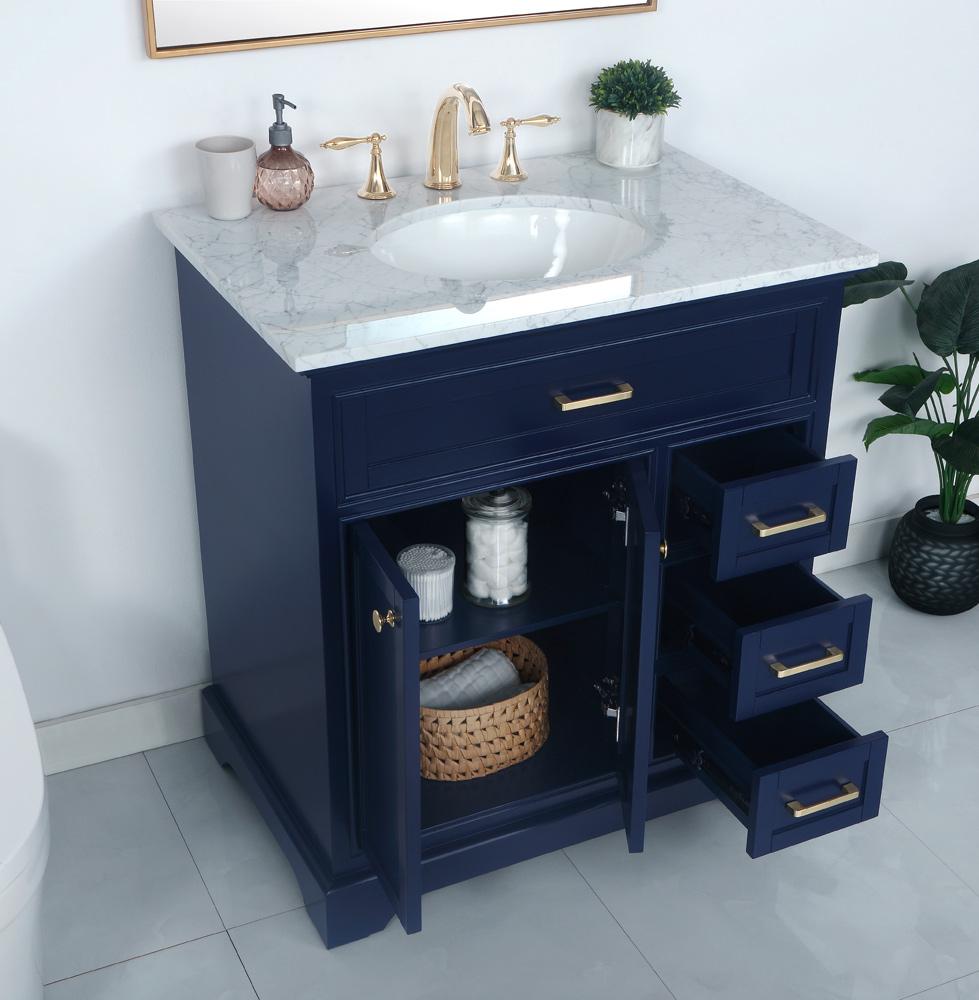 Elegant Furniture & Lighting - Americana 32 inch Single bathroom vanity in Blue - VF15032BL veiw 11