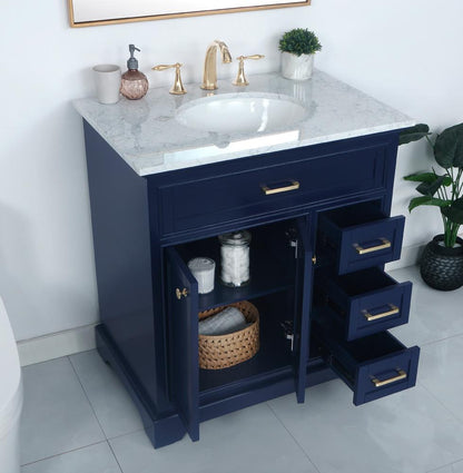 Elegant Furniture & Lighting - Americana 32 inch Single bathroom vanity in Blue - VF15032BL veiw 11