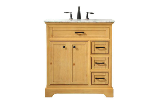 Elegant Furniture & Lighting - Americana 32 inch Single bathroom vanity in natural wood - VF15032NW veiw 1