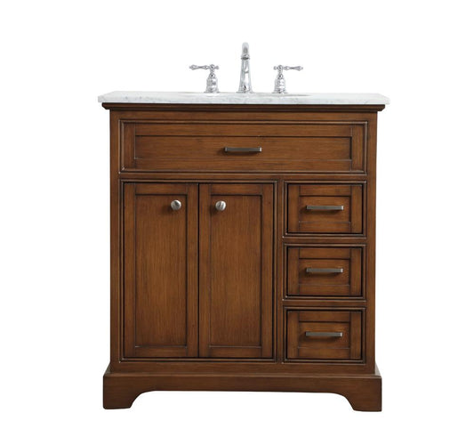 Elegant Furniture & Lighting - Americana 32 inch Single bathroom vanity in Teak - VF15032TK veiw 1