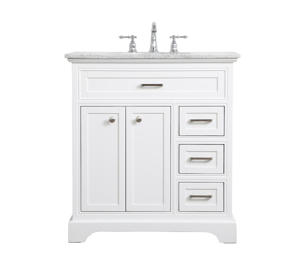 Elegant Furniture & Lighting - Americana 32 inch Single bathroom vanity in white - VF15032WH veiw 1