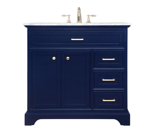 Elegant Furniture & Lighting - Americana 36 inch Single bathroom vanity in Blue - VF15036BL veiw 1