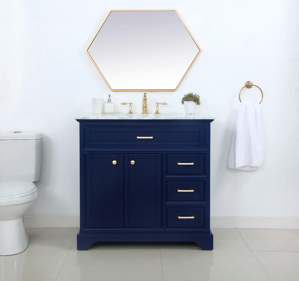 Elegant Furniture & Lighting - Americana 36 inch Single bathroom vanity in Blue - VF15036BL veiw 2