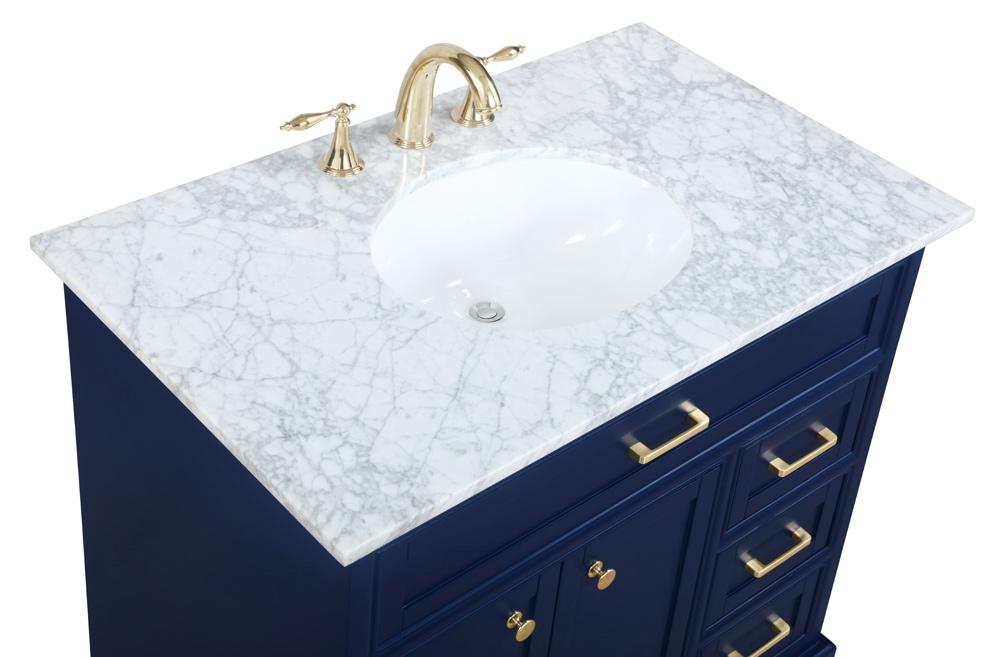 Elegant Furniture & Lighting - Americana 36 inch Single bathroom vanity in Blue - VF15036BL veiw 3