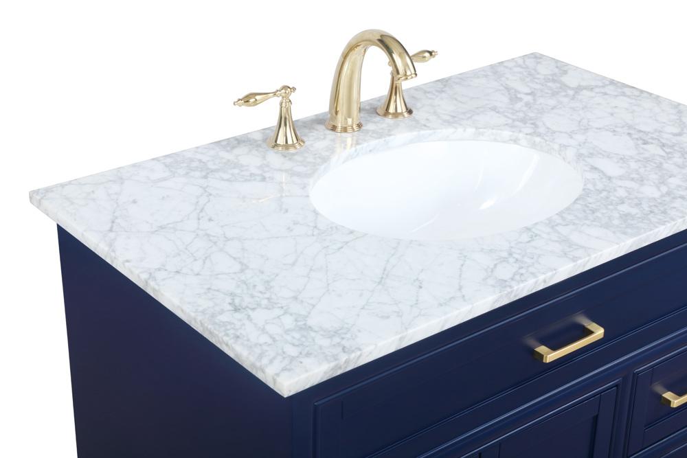 Elegant Furniture & Lighting - Americana 36 inch Single bathroom vanity in Blue - VF15036BL veiw 4