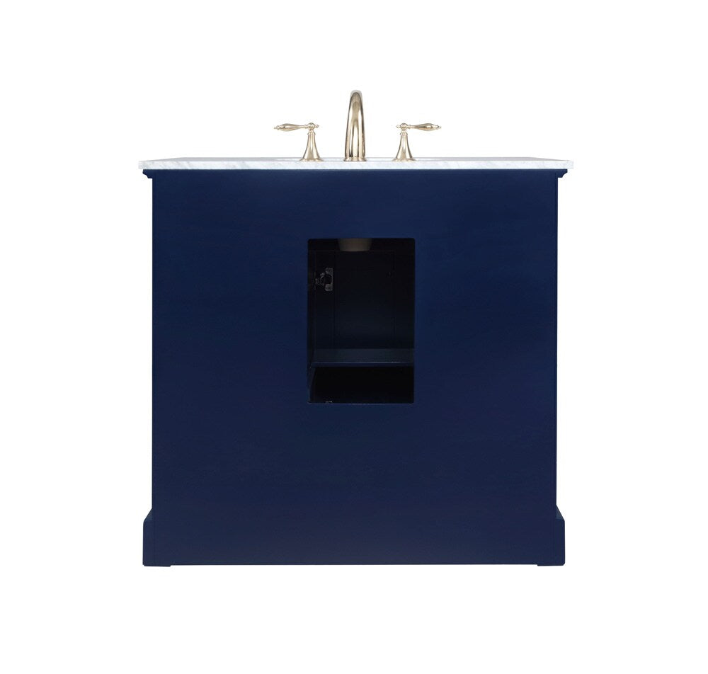 Elegant Furniture & Lighting - Americana 36 inch Single bathroom vanity in Blue - VF15036BL veiw 8