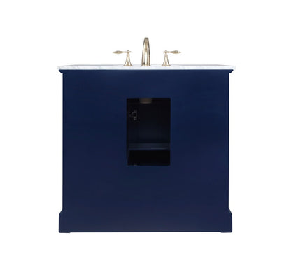 Elegant Furniture & Lighting - Americana 36 inch Single bathroom vanity in Blue - VF15036BL veiw 8