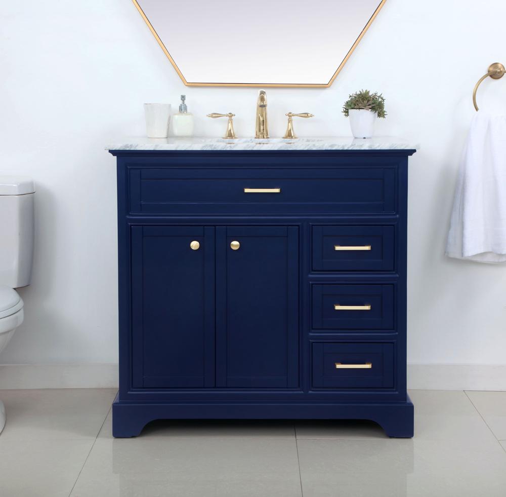Elegant Furniture & Lighting - Americana 36 inch Single bathroom vanity in Blue - VF15036BL veiw 9
