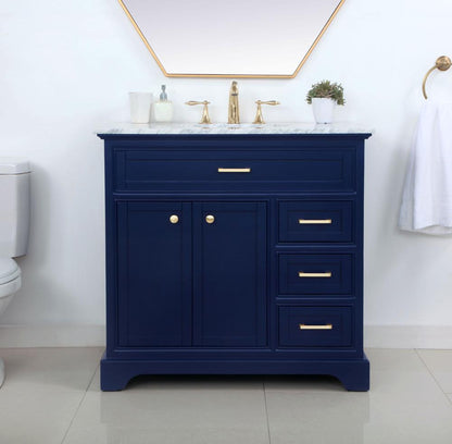 Elegant Furniture & Lighting - Americana 36 inch Single bathroom vanity in Blue - VF15036BL veiw 9