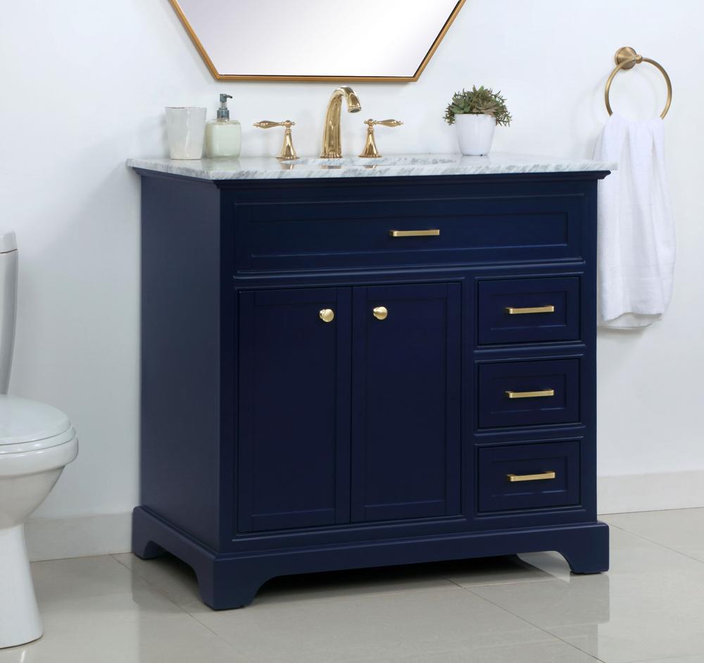 Elegant Furniture & Lighting - Americana 36 inch Single bathroom vanity in Blue - VF15036BL veiw 10