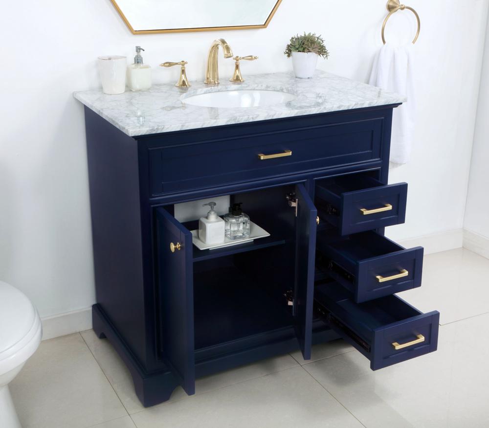 Elegant Furniture & Lighting - Americana 36 inch Single bathroom vanity in Blue - VF15036BL veiw 11