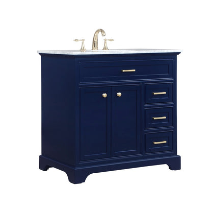 Elegant Furniture & Lighting - Americana 36 inch Single bathroom vanity in Blue - VF15036BL veiw 14