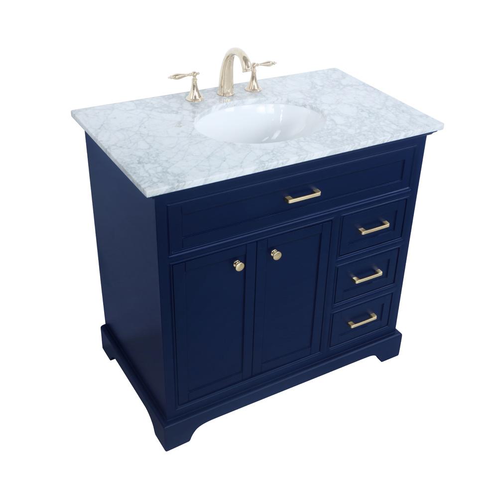 Elegant Furniture & Lighting - Americana 36 inch Single bathroom vanity in Blue - VF15036BL veiw 15