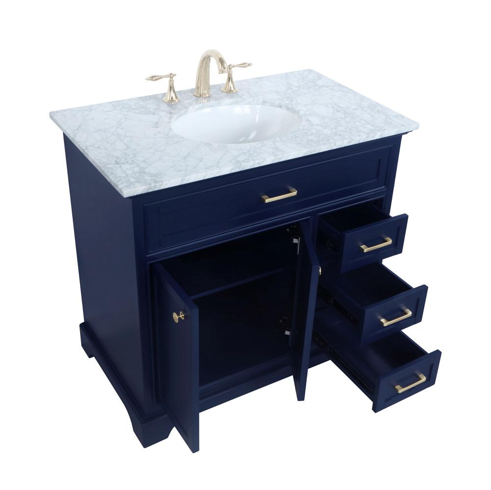 Elegant Furniture & Lighting - Americana 36 inch Single bathroom vanity in Blue - VF15036BL veiw 16