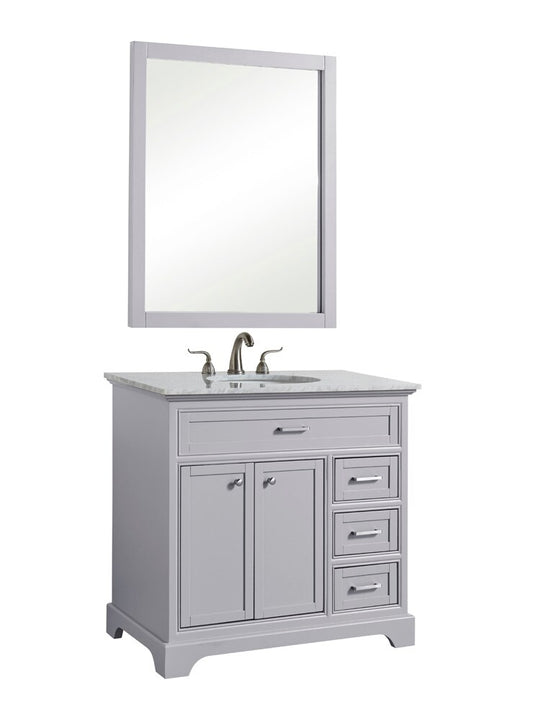 Elegant Furniture & Lighting - Americana 36 In. Single Bathroom Vanity Set In Light Grey - VF15036GR veiw 1
