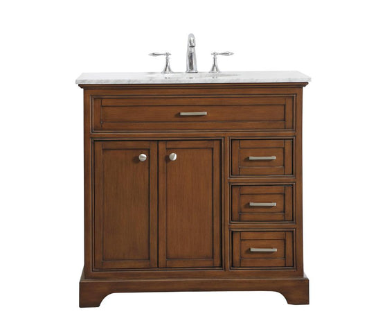 Elegant Furniture & Lighting - Americana 36 In. Single Bathroom Vanity Set In Teak - VF15036TK veiw 1
