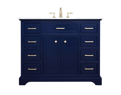 Elegant Furniture & Lighting - Americana 42 inch Single bathroom vanity in Blue - VF15042BL veiw 1