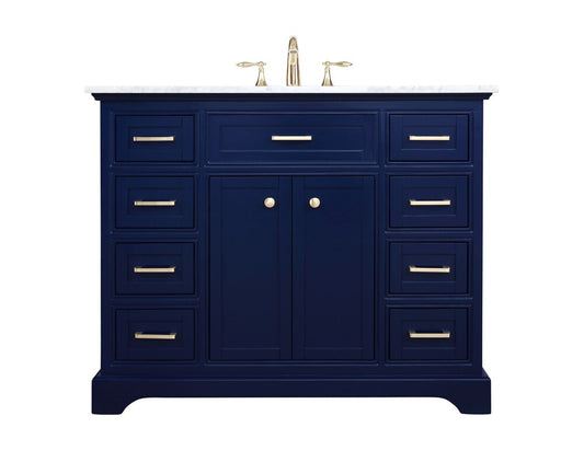 Elegant Furniture & Lighting - Americana 42 inch Single bathroom vanity in Blue - VF15042BL veiw 1