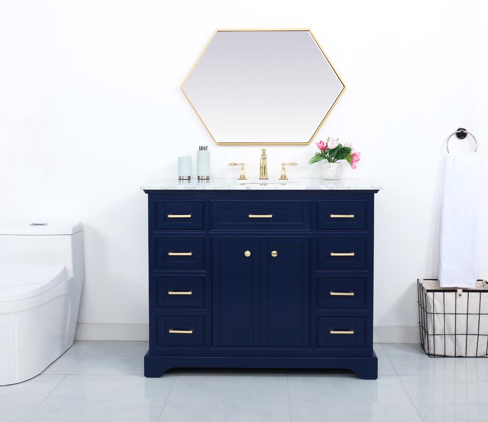 Elegant Furniture & Lighting - Americana 42 inch Single bathroom vanity in Blue - VF15042BL veiw 2