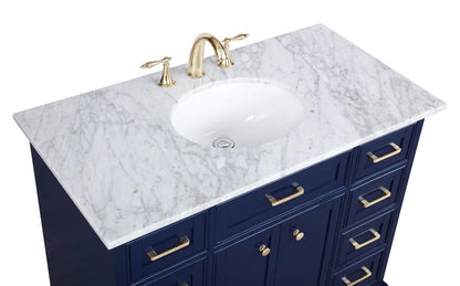 Elegant Furniture & Lighting - Americana 42 inch Single bathroom vanity in Blue - VF15042BL veiw 3