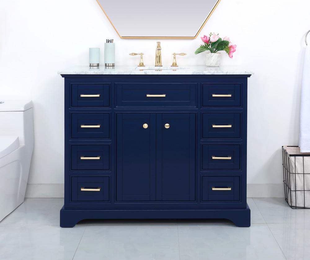 Elegant Furniture & Lighting - Americana 42 inch Single bathroom vanity in Blue - VF15042BL veiw 9