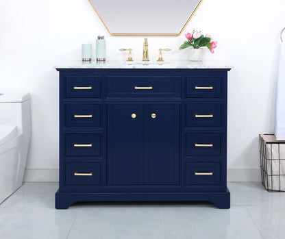 Elegant Furniture & Lighting - Americana 42 inch Single bathroom vanity in Blue - VF15042BL veiw 9