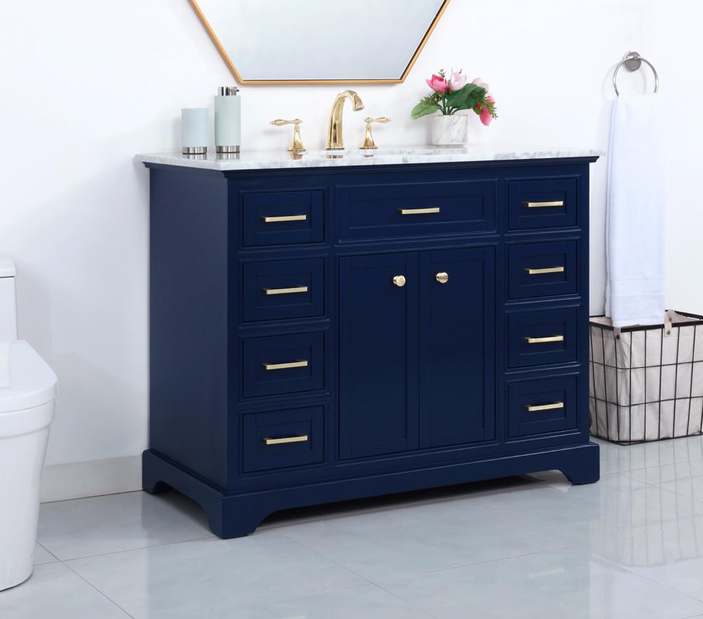 Elegant Furniture & Lighting - Americana 42 inch Single bathroom vanity in Blue - VF15042BL veiw 10