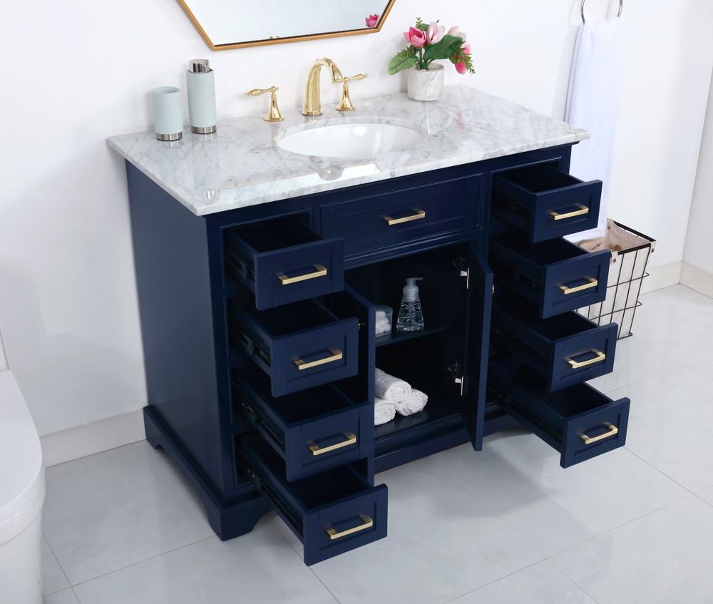 Elegant Furniture & Lighting - Americana 42 inch Single bathroom vanity in Blue - VF15042BL veiw 11