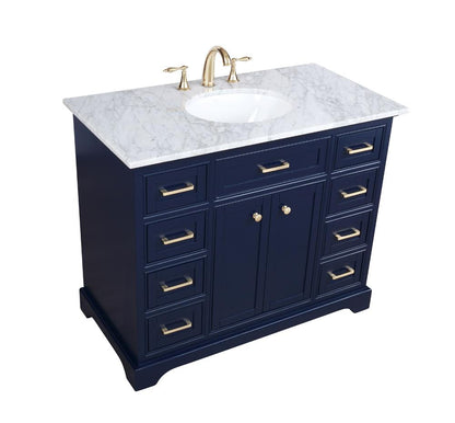 Elegant Furniture & Lighting - Americana 42 inch Single bathroom vanity in Blue - VF15042BL veiw 15