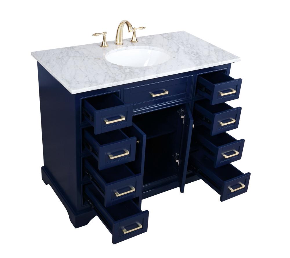 Elegant Furniture & Lighting - Americana 42 inch Single bathroom vanity in Blue - VF15042BL veiw 16