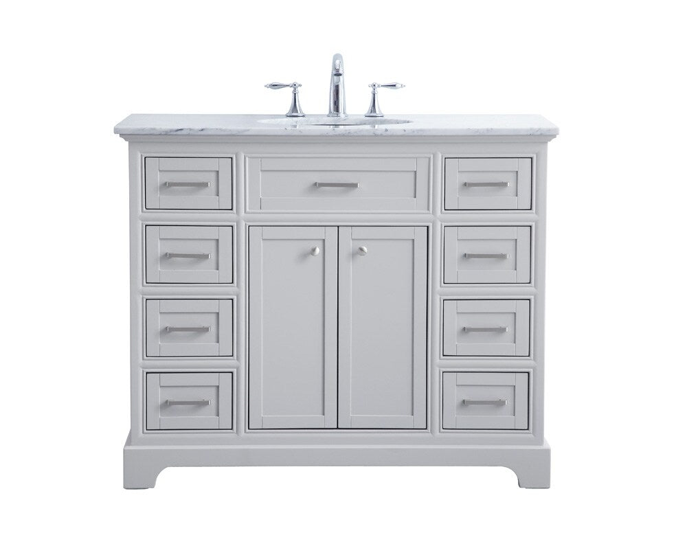 Elegant Furniture & Lighting - Americana 42 in. Single Bathroom Vanity set in light grey - VF15042GR veiw 1
