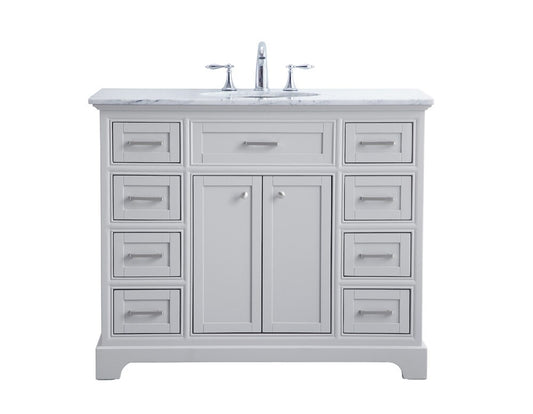 Elegant Furniture & Lighting - Americana 42 in. Single Bathroom Vanity set in light grey - VF15042GR veiw 1