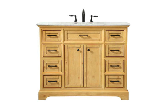 Elegant Furniture & Lighting - Americana 42 inch Single bathroom vanity in natural wood - VF15042NW veiw 1
