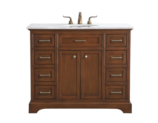 Elegant Furniture & Lighting - Americana 42 in. Single Bathroom Vanity set in teak - VF15042TK veiw 1