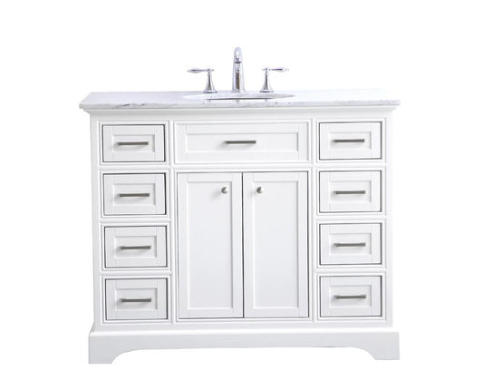 Elegant Furniture & Lighting - Americana 42 in. Single Bathroom Vanity set in white - VF15042WH veiw 1