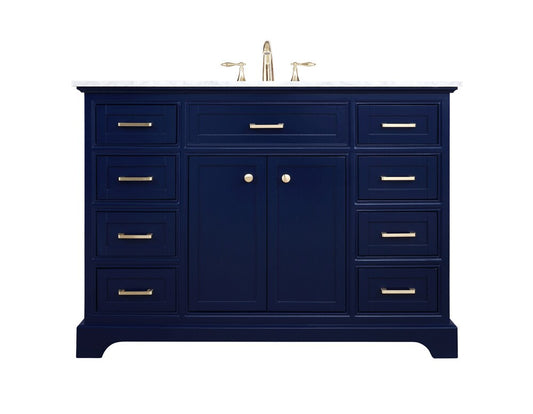 Elegant Furniture & Lighting - Americana 48 inch Single bathroom vanity in Blue - VF15048BL veiw 1