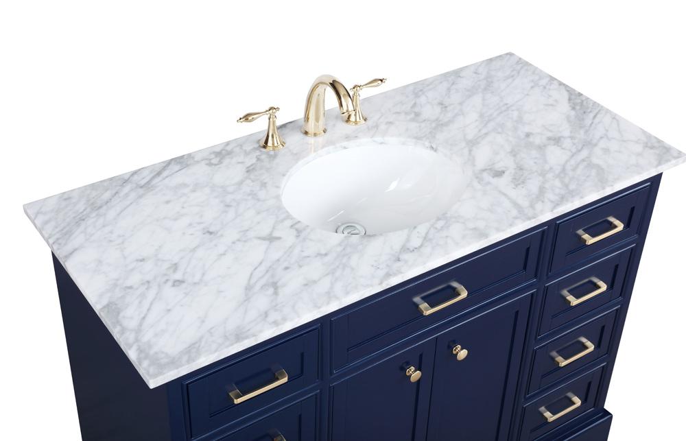 Elegant Furniture & Lighting - Americana 48 inch Single bathroom vanity in Blue - VF15048BL veiw 3