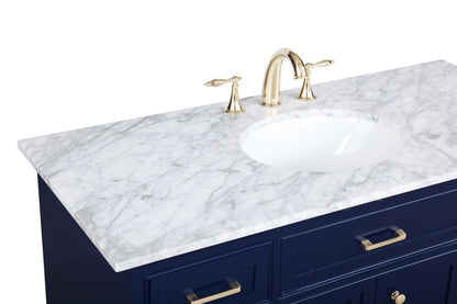 Elegant Furniture & Lighting - Americana 48 inch Single bathroom vanity in Blue - VF15048BL veiw 4