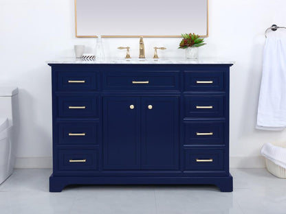 Elegant Furniture & Lighting - Americana 48 inch Single bathroom vanity in Blue - VF15048BL veiw 9